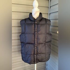 Lands’End Mens Black Puffer Goose Down Vest Warm Outerwear Lightweight L 42-44
